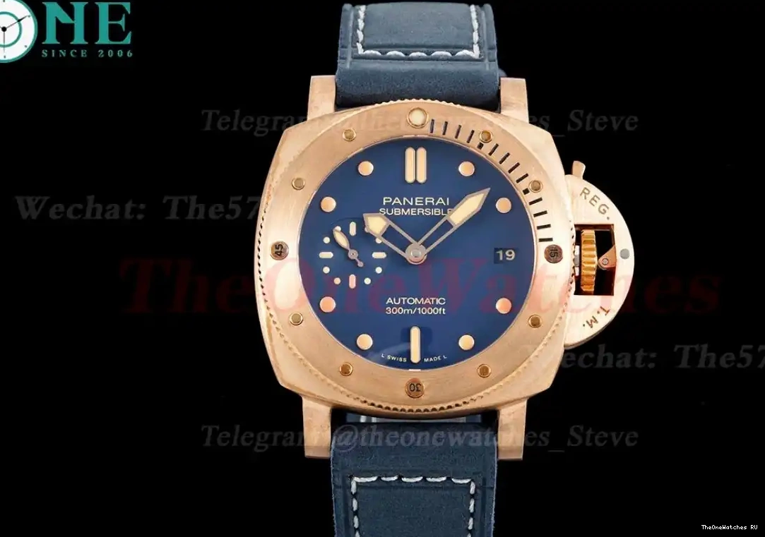 LE Submersible Pam1074 Dial VSF Blue BR Bronzo 42mm P900 0626